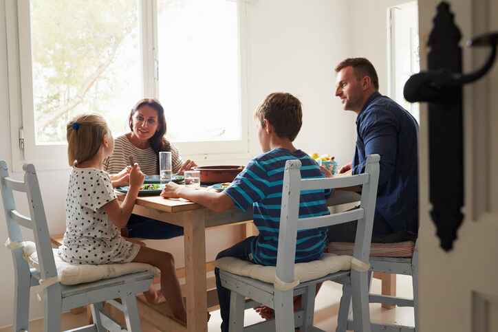 family eating dinner