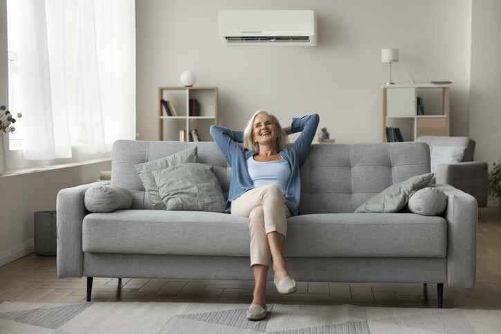 ductless system installed inside home